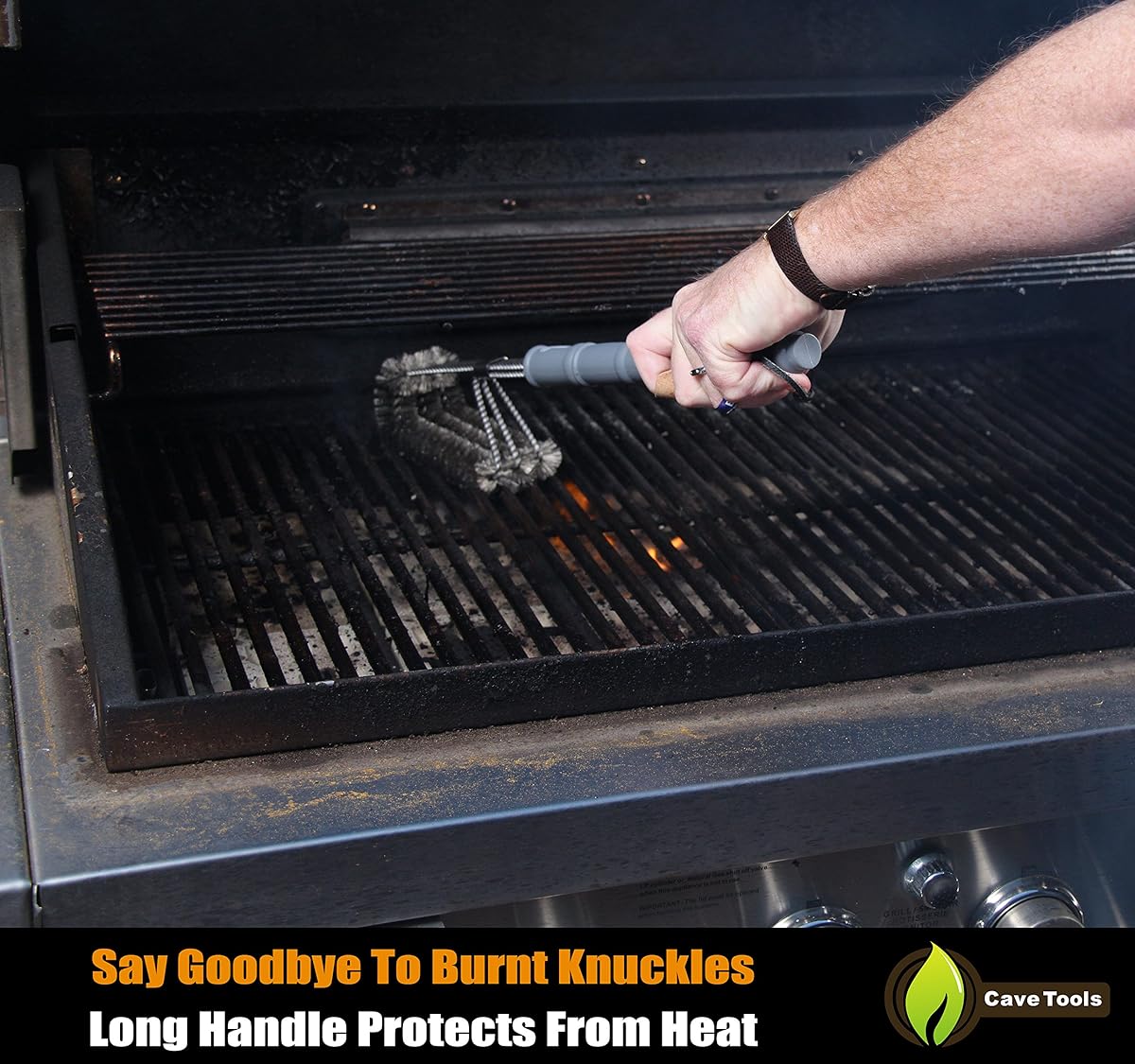 BBQ Grill Brush New & Improved 100 RUST PROOF DESIGN Stainless Steel Wire Bristle with