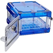 Bel-Art Scienceware 420710006 Clear Secador 1.0 Desiccator Cabinet with Blue End Cap, 13.4" Width x 8.4" Height x 16.3" Depth