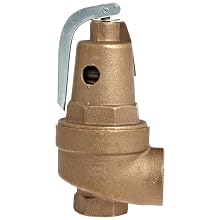 Apollo Valve 10-600 Series Bronze Safety Relief Valve, ASME Hot Water, 150 psi Set Pressure, 1" NPT Female