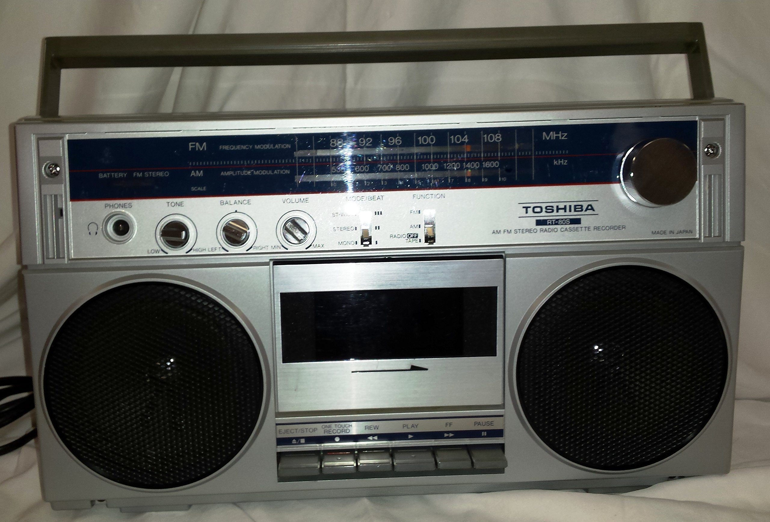 TOSHIBA BOOM BOXGETTO BLASTER AM/FM RADIO CASSETTE PLAYERRECORDER