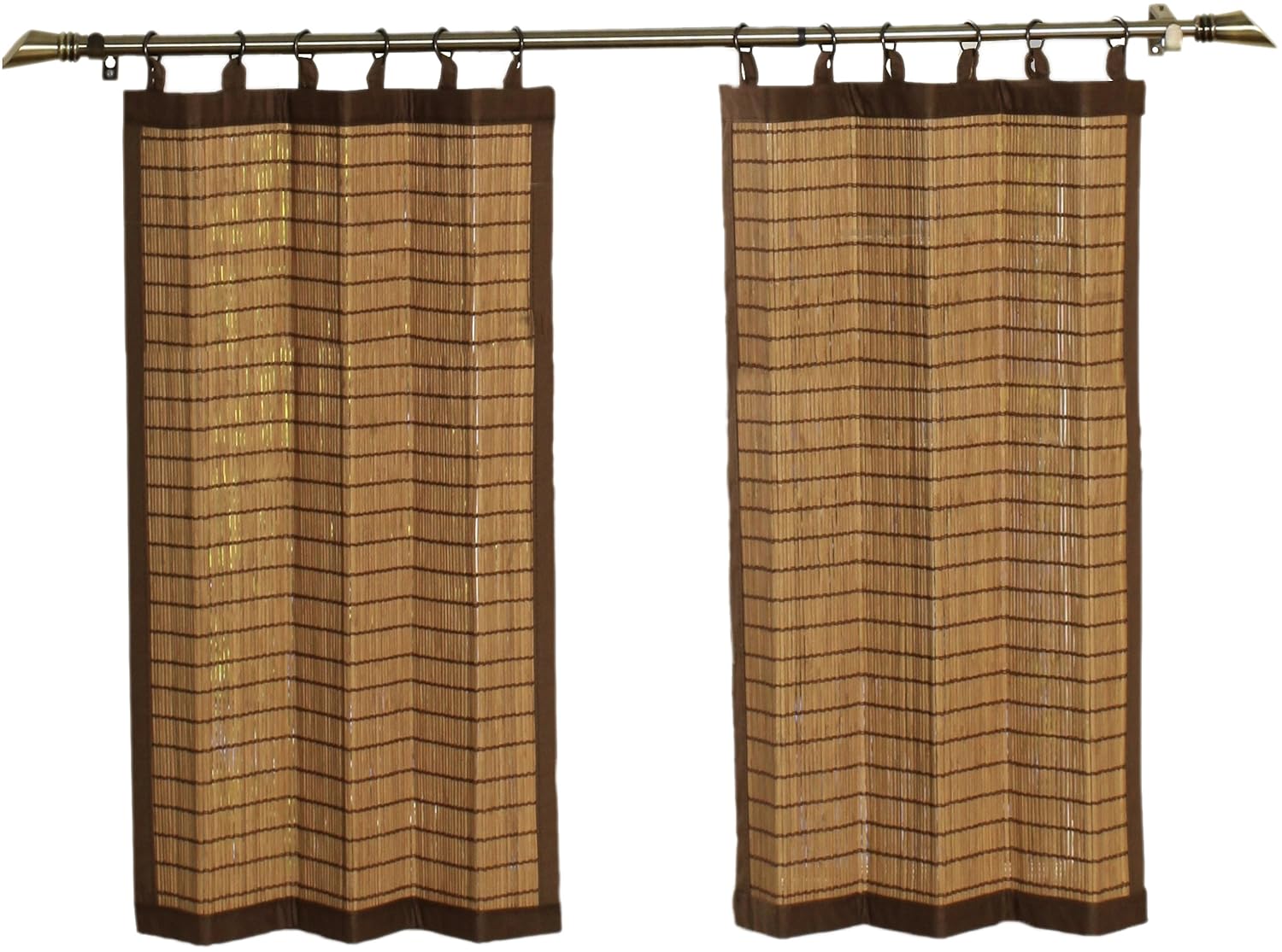 Bamboo Ring Top Curtain BRP07 2Piece 48Inch Wide x 36Inch High Tier