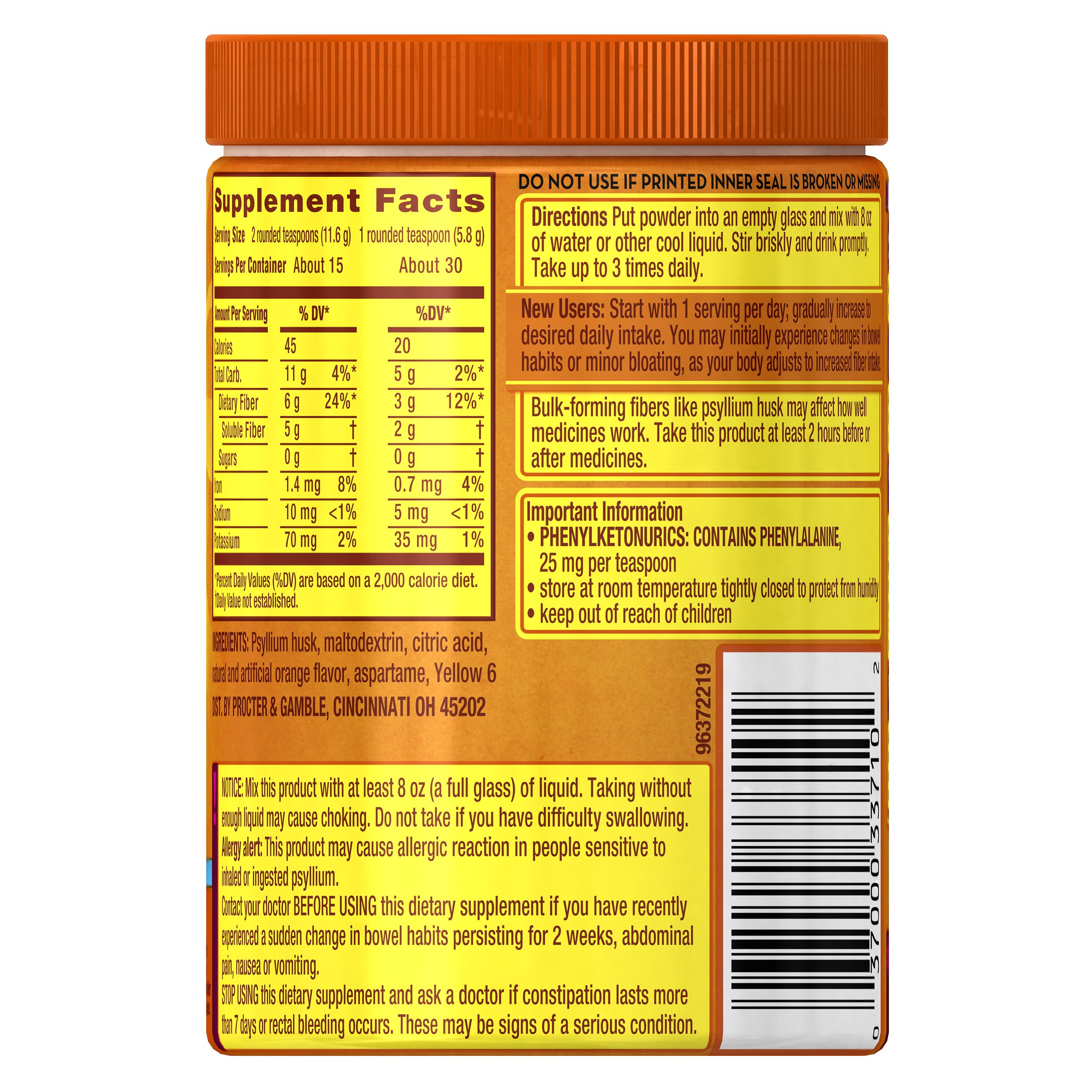 Galleon Metamucil Psyllium Fiber Supplement By Meta Orange Smooth