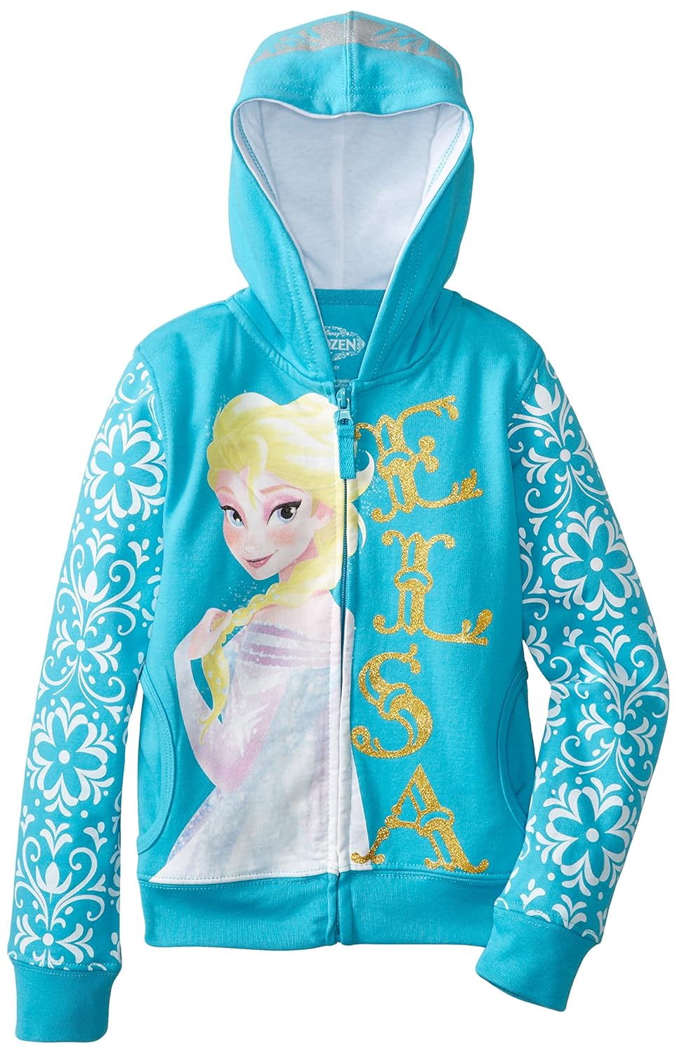  Disney's Frozen Elsa Glitter Fleece Jacket Light Blue FREE SHIPPING