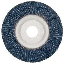 Merit Powerflex Contoured Abrasive Flap Disc, Type 29, Threaded Hole, Aluminum Backing, Zirconia Alumina