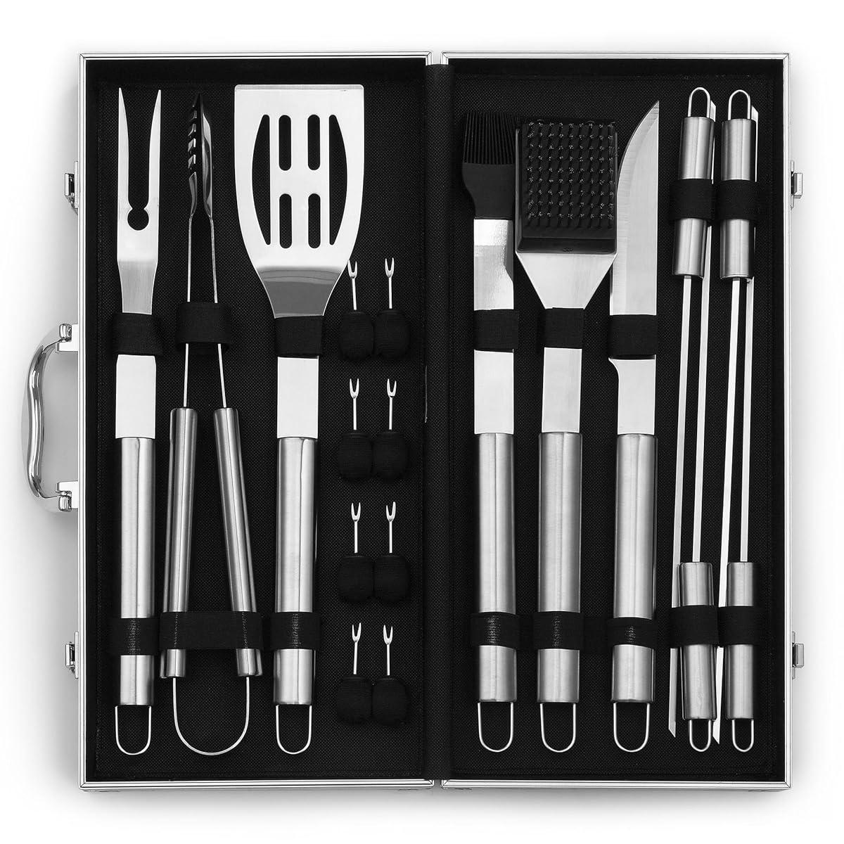 VonHaus 18Piece Stainless Steel BBQ Accessories Tool Set Includes