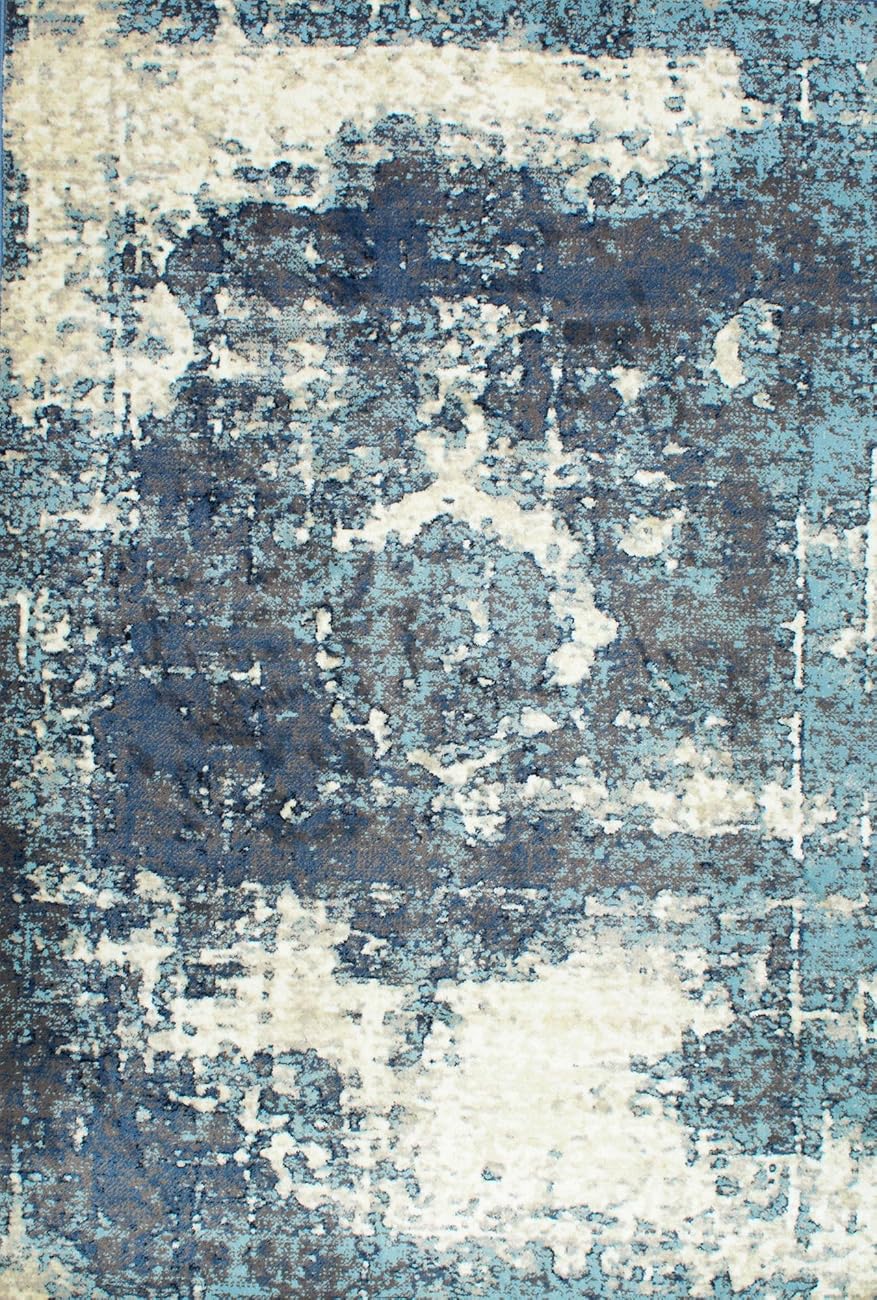 Traditional Vintage Inspired Overdyed Distressed Fancy Blue Area Rugs