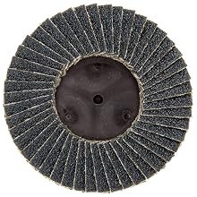 Merit Mini Powerflex Abrasive Flap Disc, Type 27, Plastic Thread Quick Change, Fiber Backing, Zirconia Alumina