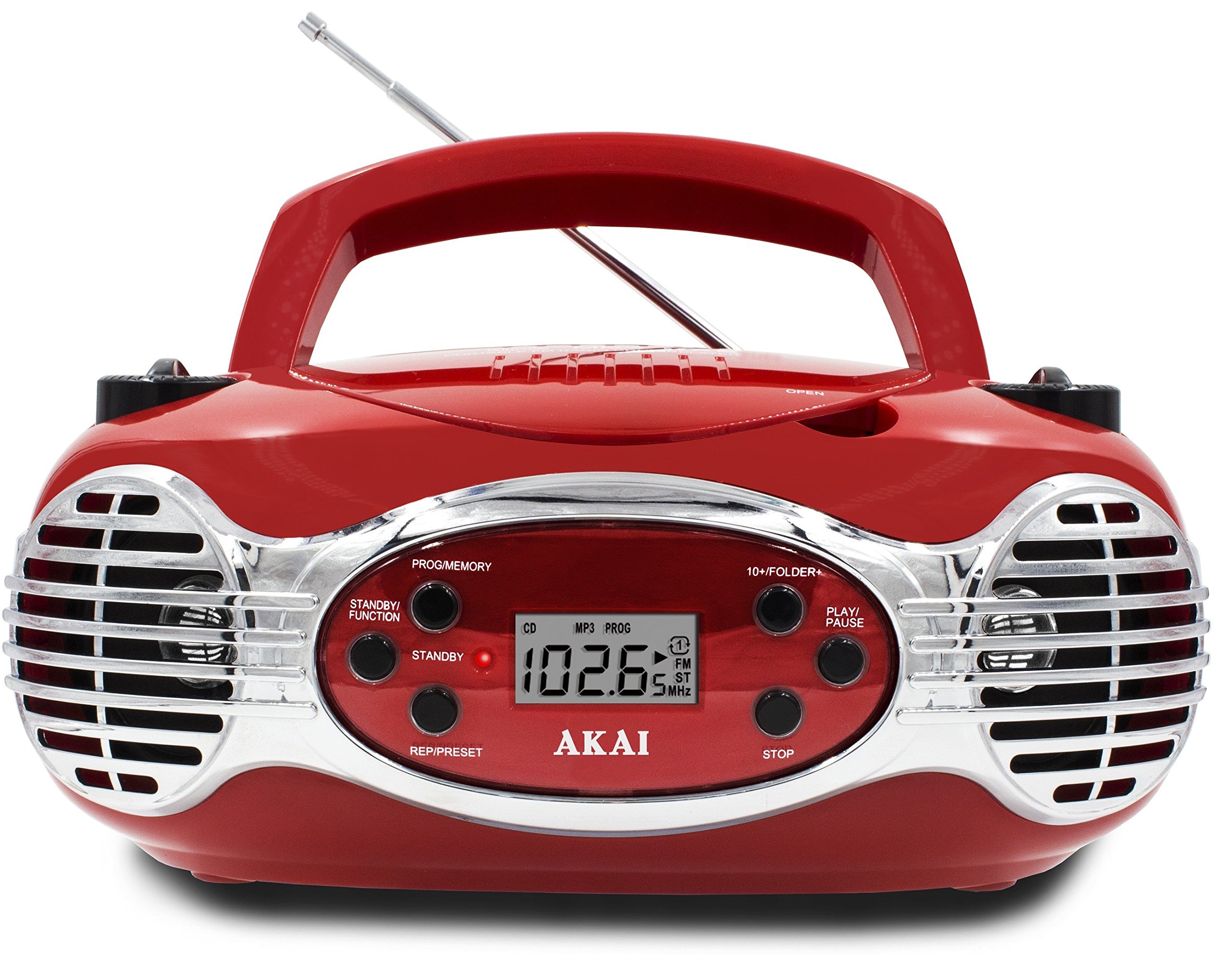 Akai CE2200R CD Boombox FM PLL Radio, Red