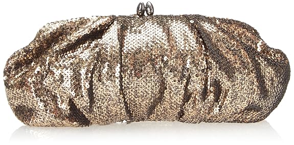 La Regale Sequin Pouch Clutch,Gold,One Size