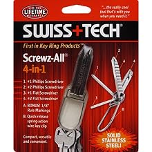Swiss+Tech ST50021 Screwz-All 4-in-1 Key Ring Screwdriver Set