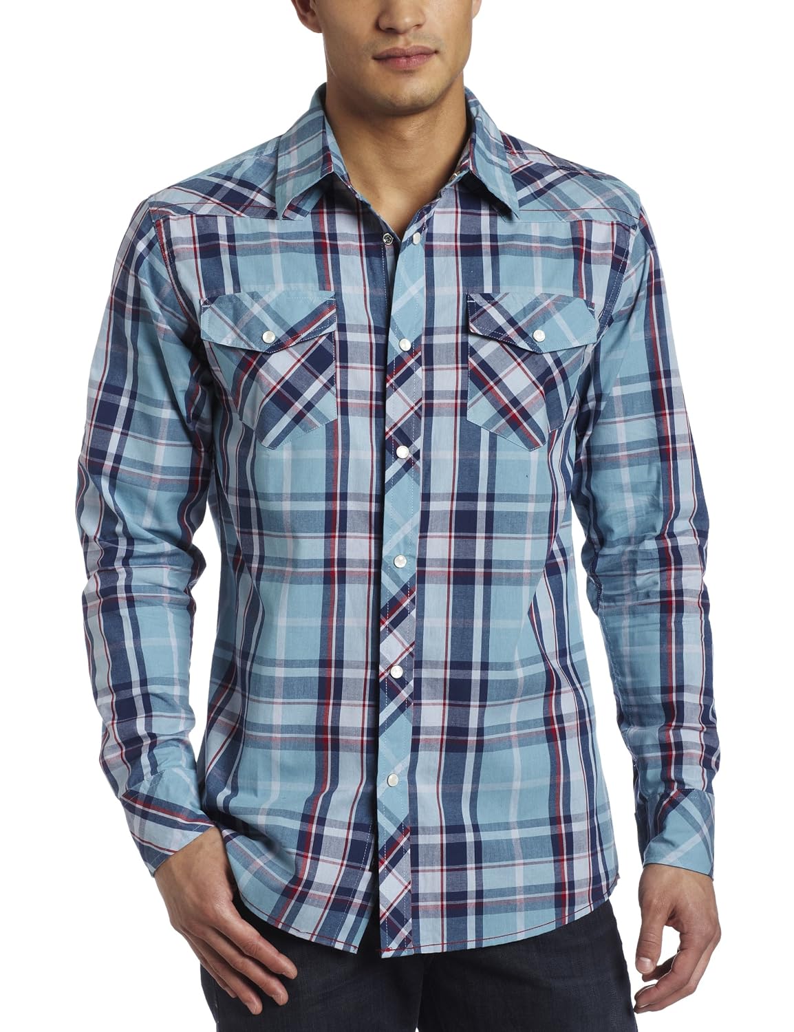 Burnside Young Mens Garden Long Sleeve Plaid Woven Shirt