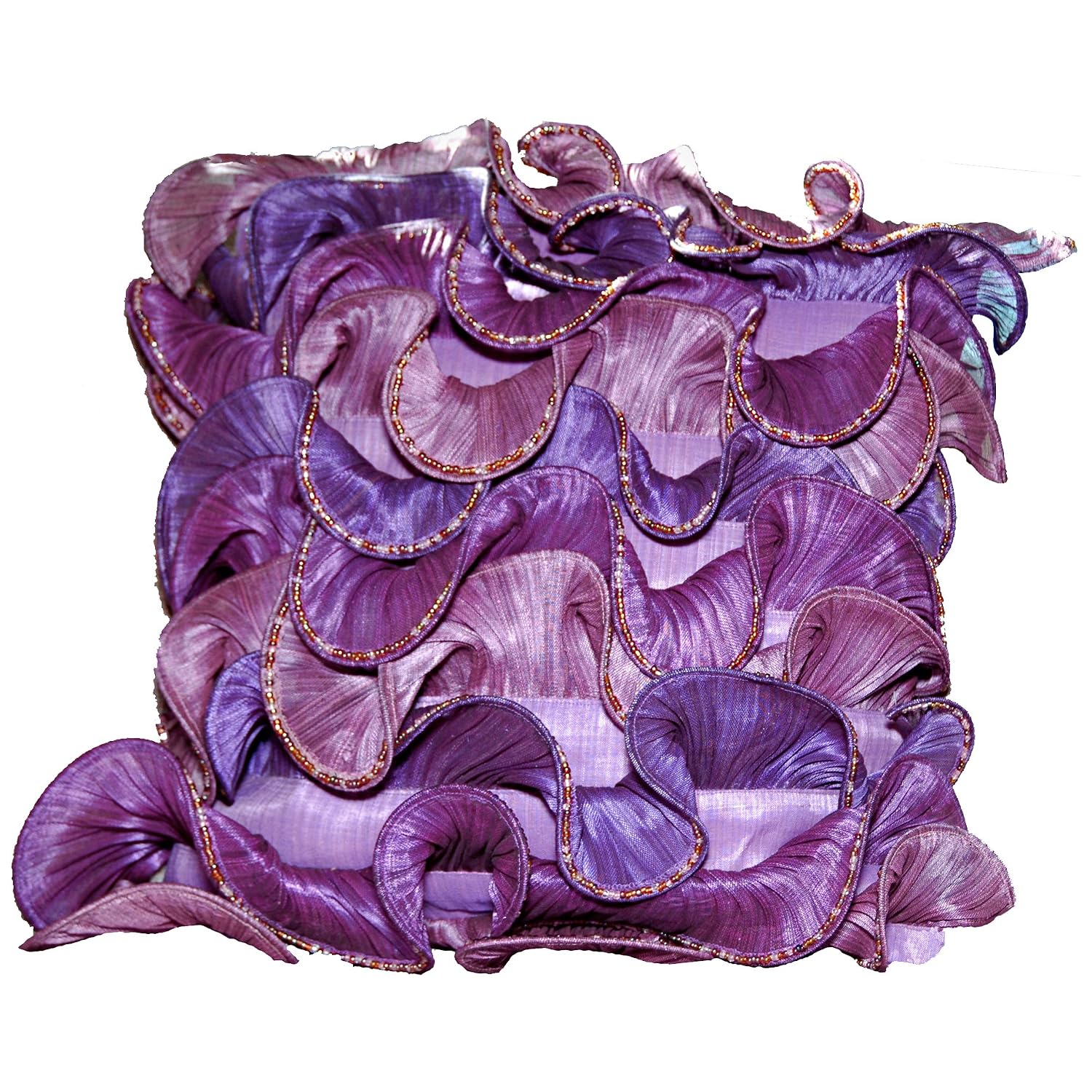 db Sources Purple Ruffles 20 By 20 Inch Decorative Pillow