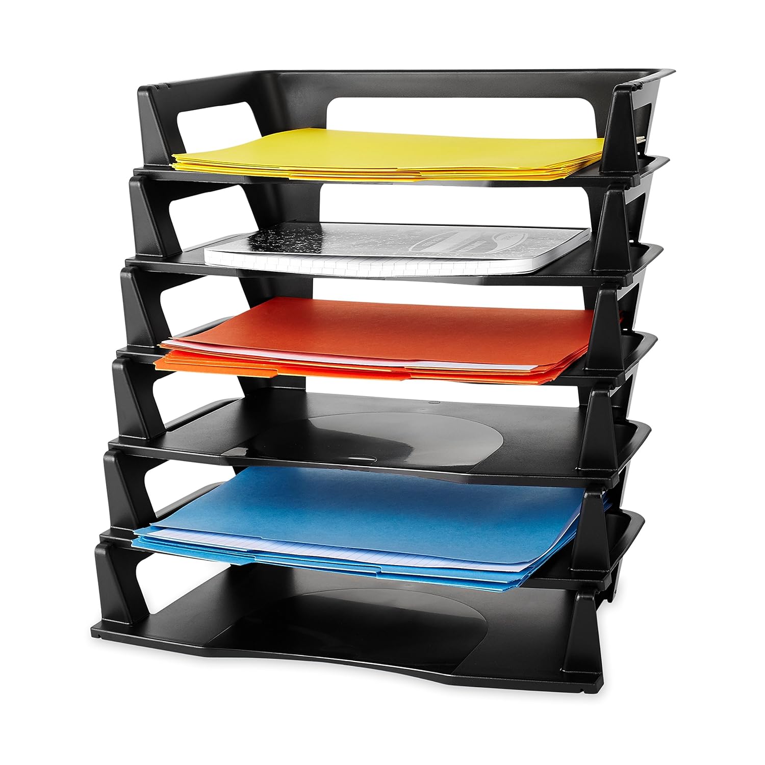 Plastic Letter Tray 6 Pack Paper Holder Organizer Self Stacking Office