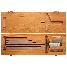 Brown & Sharpe 599-603-126-3 Vernier Depth Gauge, Micrometer Type, 0-6" Range, 0.0001" Graduation, +/-0.003mm Accuracy, 2.5" Base, 6 Rods