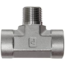 Parker Stainless Steel 316 Pipe Fitting, Branch Tee, NPT Female X NPT Female X NPT Male