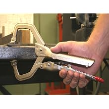 CH Hanson 06207 10-Inch Self-Adjusting Locking Long Reach C-Clamp with Swivel Pads