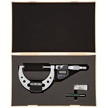 Mitutoyo LCD Disk Micrometer, Non-Rotating Spindle, Ratchet Stop, Inch/Metric