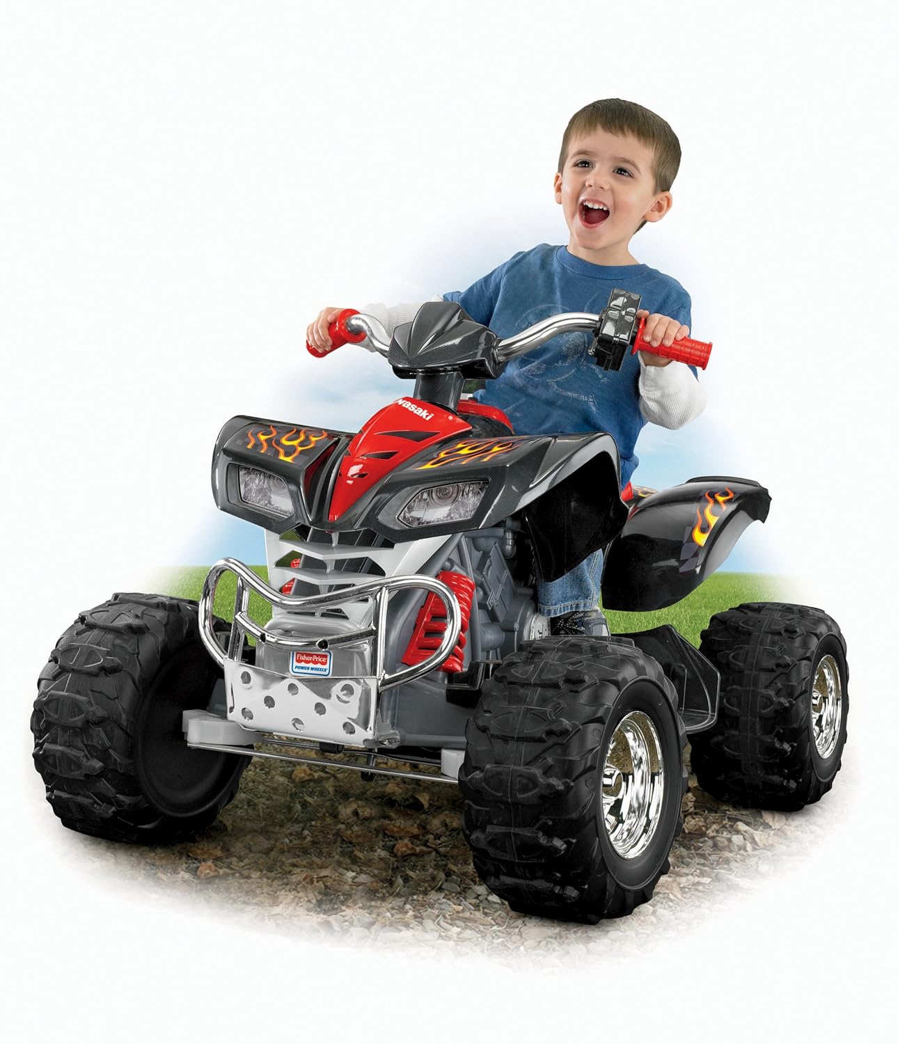 Kids Power Wheels Kawasaki KFX Monster Traction ATV Quad 4 Wheeler Ride