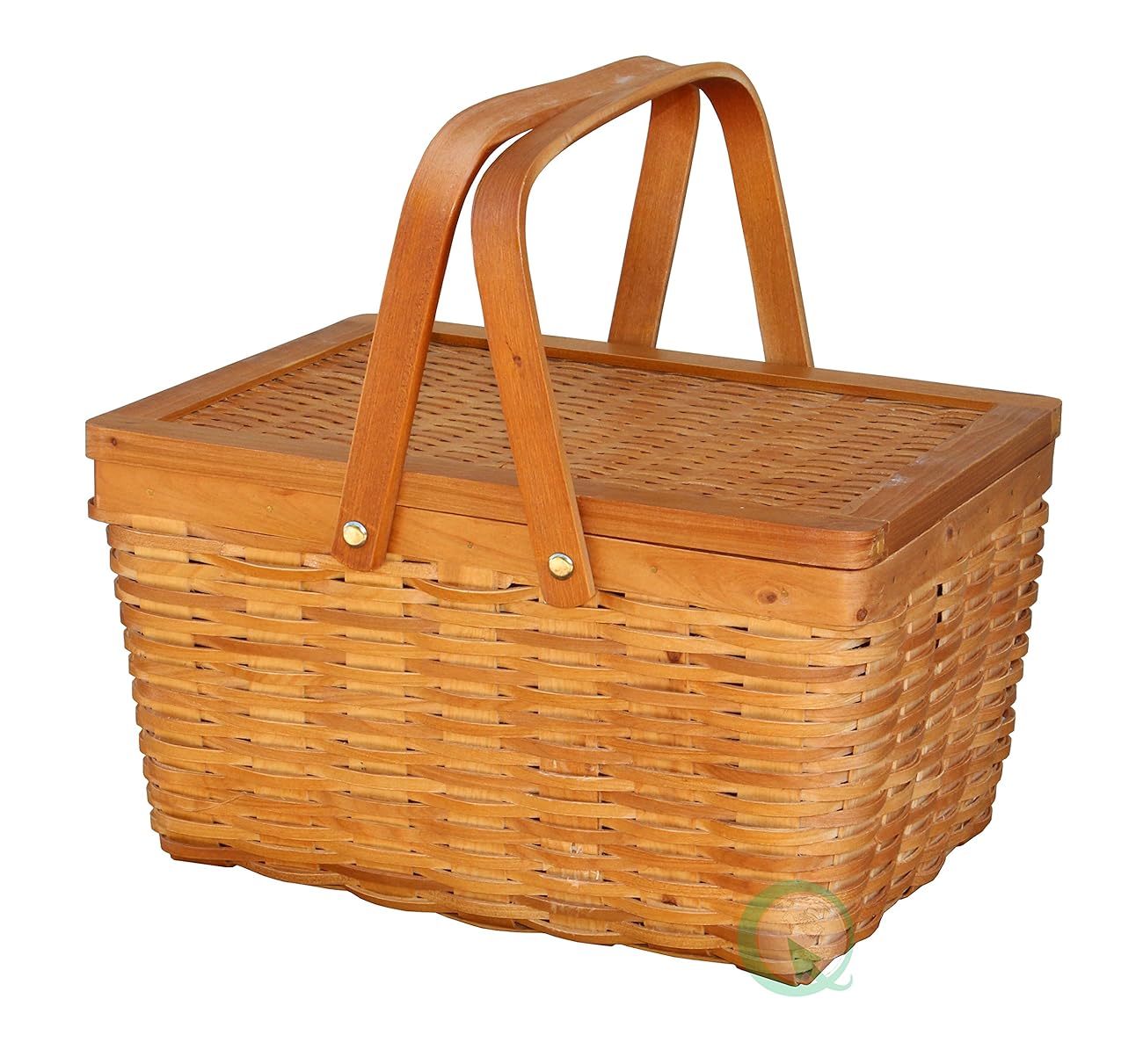 12.5" Chipwood Picnic Basket with Folding Handles