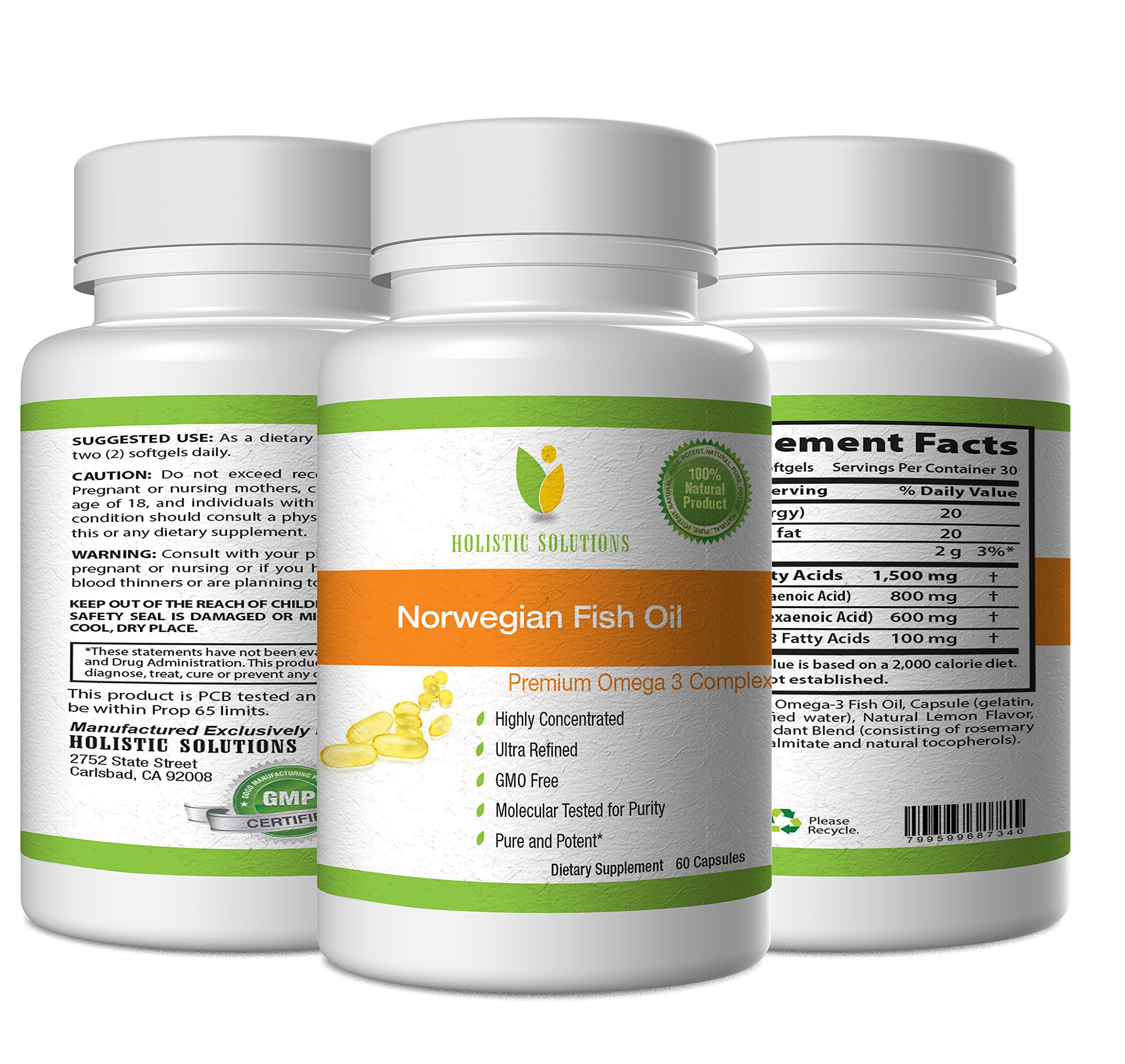 Norwegian Fish Oil Premium Omega 3 Complex 1500 Mg the Strongest on