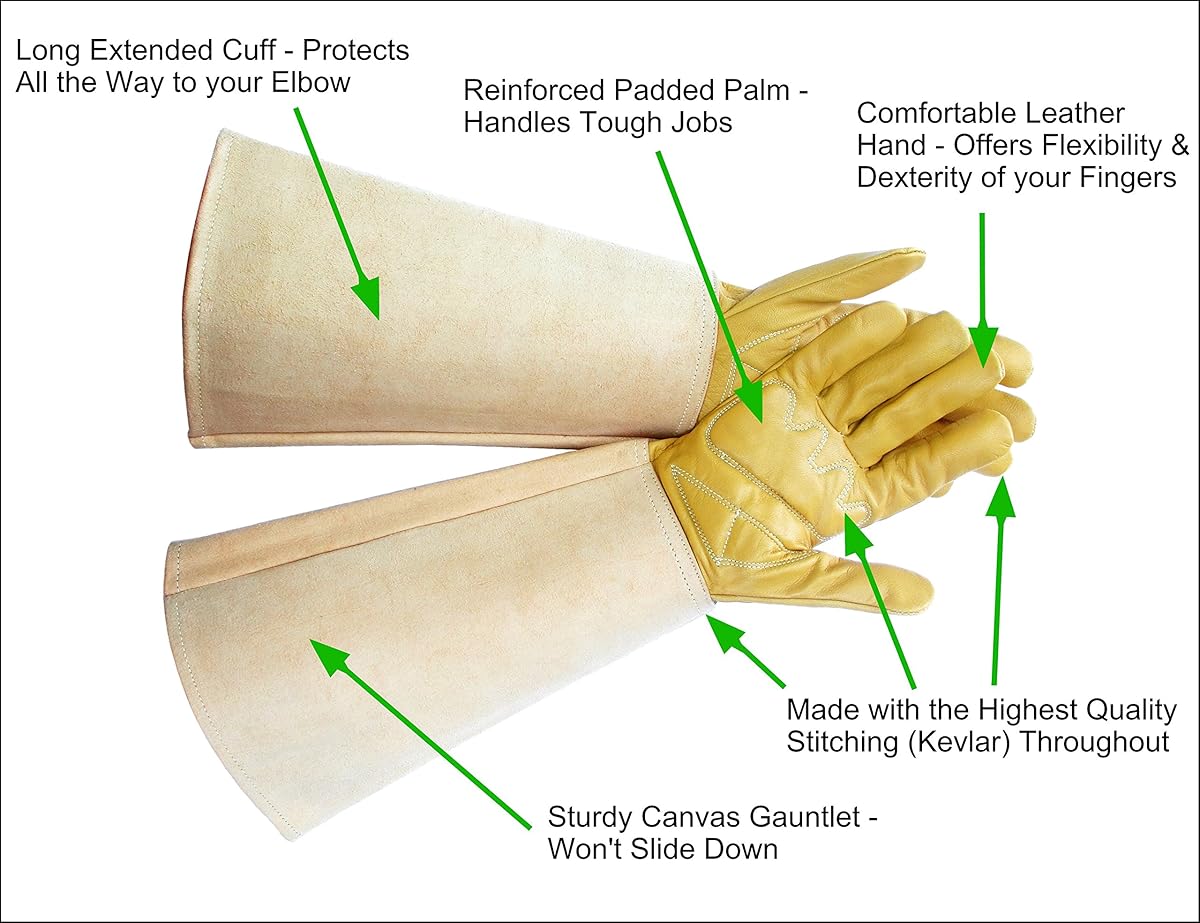Premium Elbow Length Gloves for Thorns, Rose Gloves, Cactus Gloves
