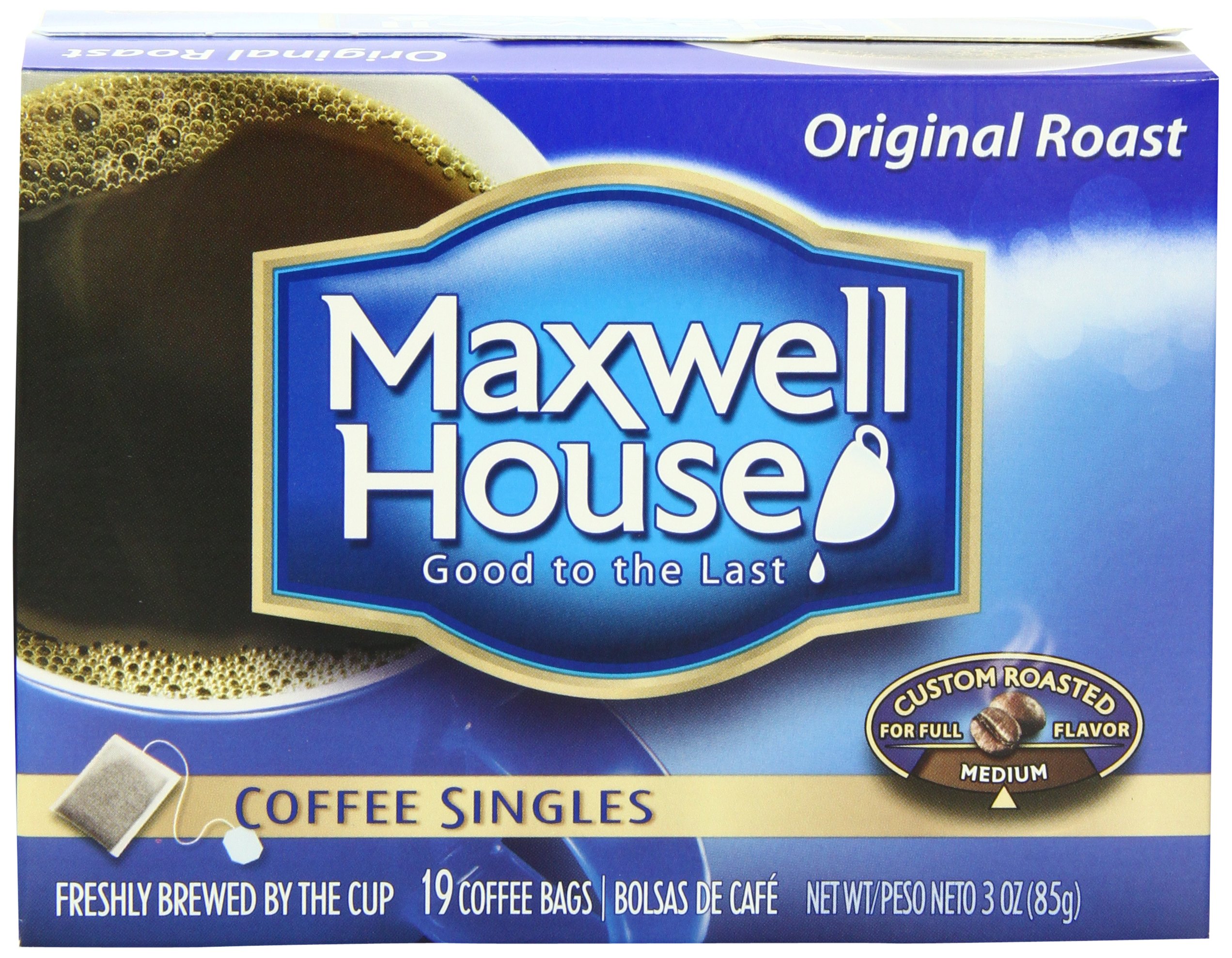 Maxwell House Coffee SinglesOriginal Roast 19Count Single Serve Bags