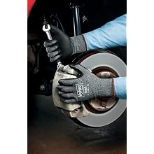 Ansell HyFlex 11-801 Nylon Glove, Black Foam Nitrile Coating, Knit Wrist Cuff, Size 9 (Pack of 1)
