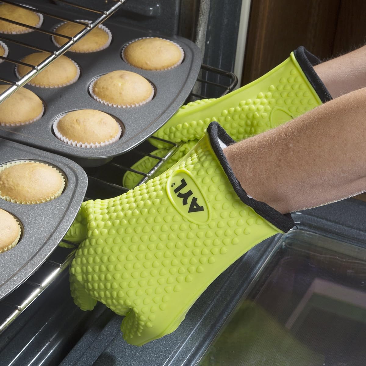 AYL Silicone Cooking Gloves Heat Resistant Oven Mitt for Grilling