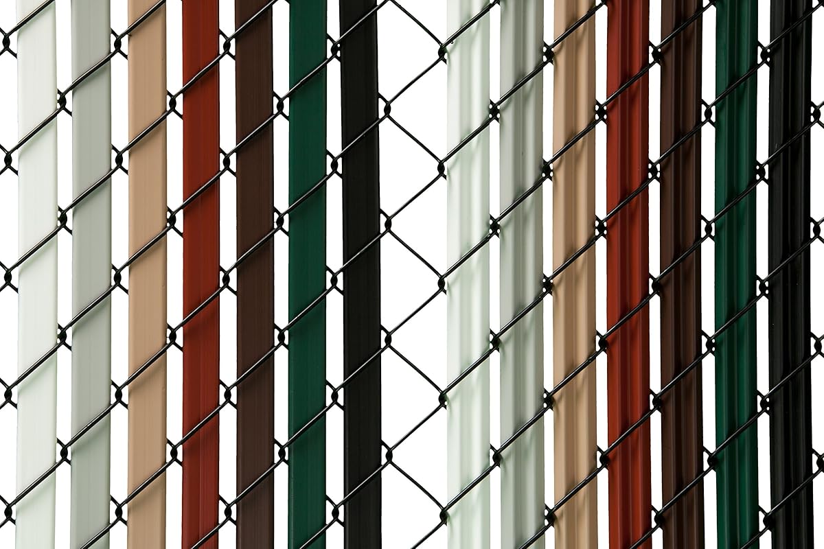 4ft Beige Ridged Slats for Chain Link Fence