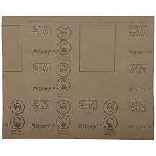 3M Wetordry Paper Sheet 431Q, C Weight Paper, Silicon Carbide, 11" Length x 9" Width, 150 Grit (Pack of 50)