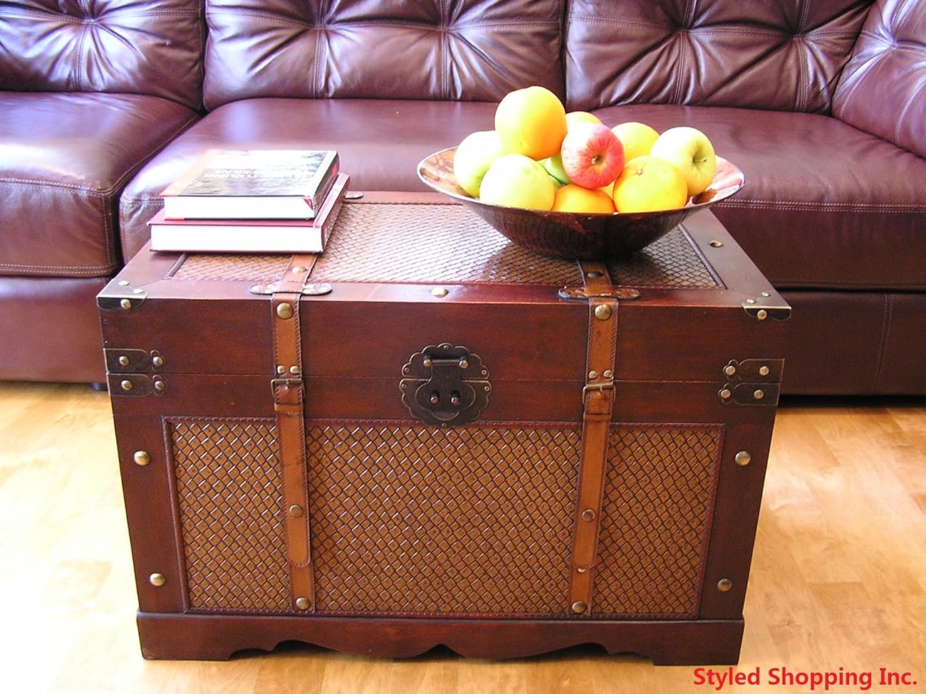 Boston Wood Chest Wooden Steamer Trunk Large Trunk