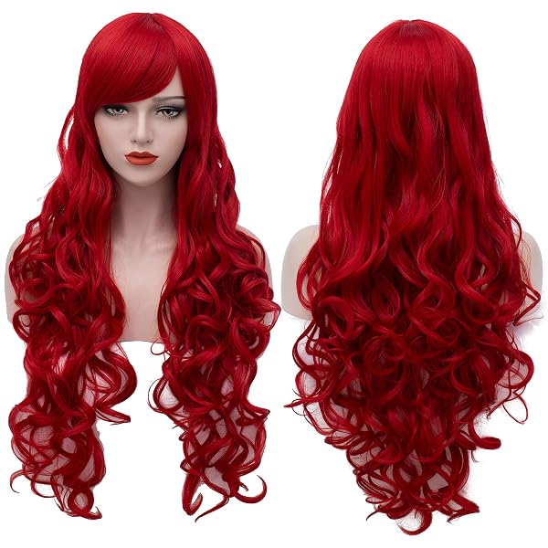 Extra Long Red Wigs Cosplay Party Wig Spiral Curly Synthetic Hair