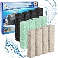 Cunina 12PCS Ammonia & Phosphate & Carbon Reducer Filter Pads Compatible with Aqueon Filter 10 