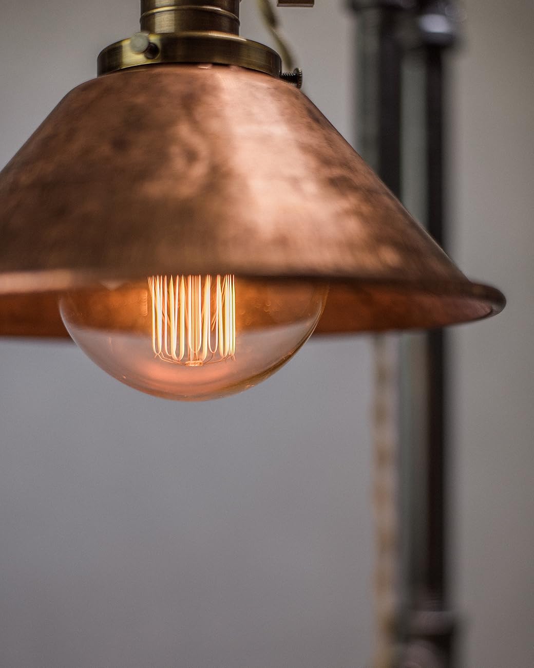 Industrial Style Table Lamp Pendant Edison Bulb Copper Shade