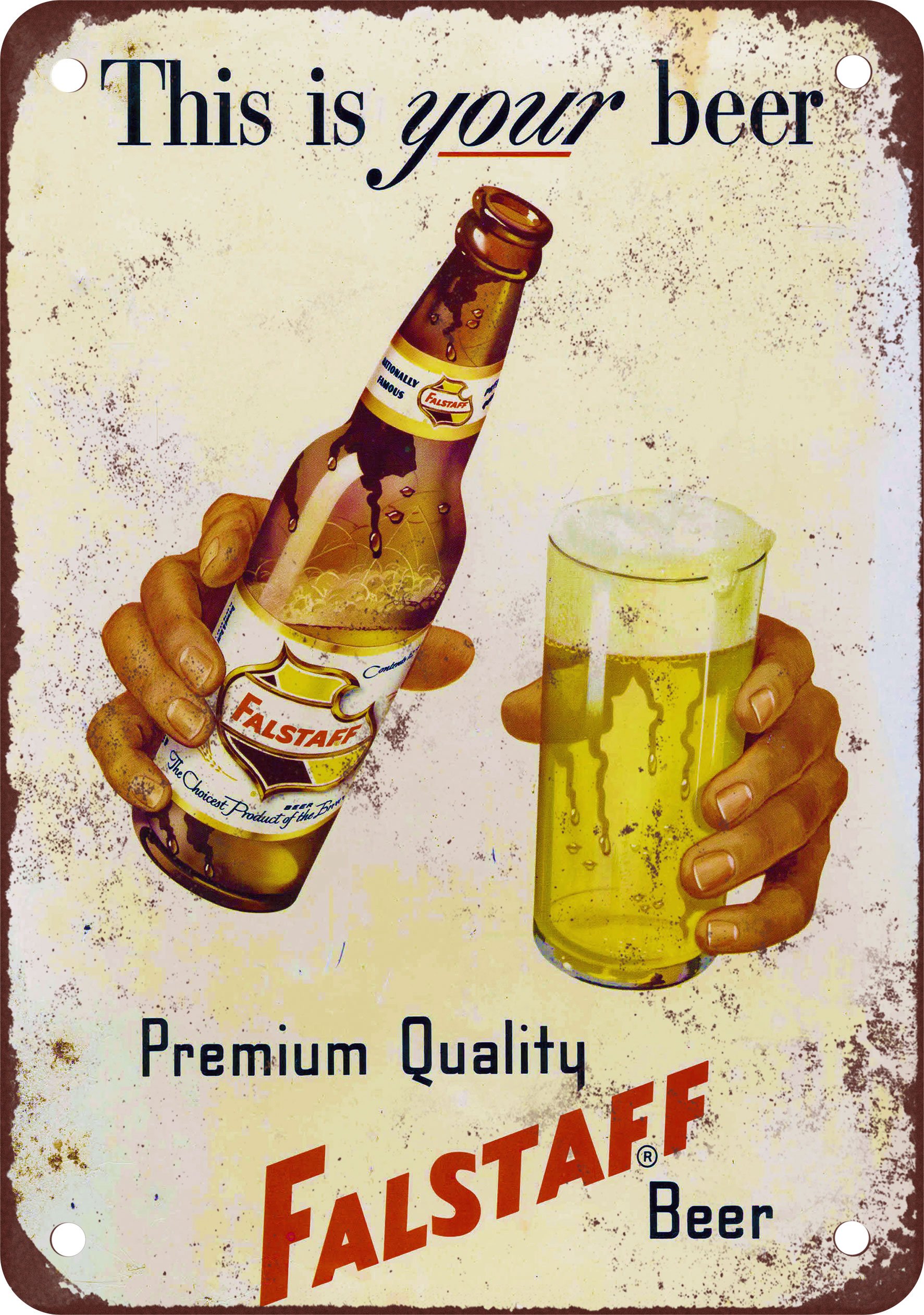 Falstaff Beer Vintage Look Reproduction Metal Sign