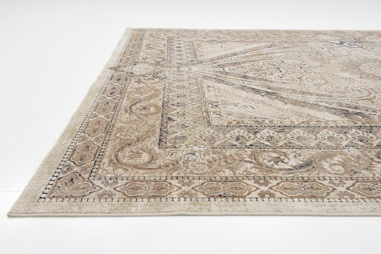 Texture Modern Carved Vintage Traditional Look & Feel Cream 8' x 10