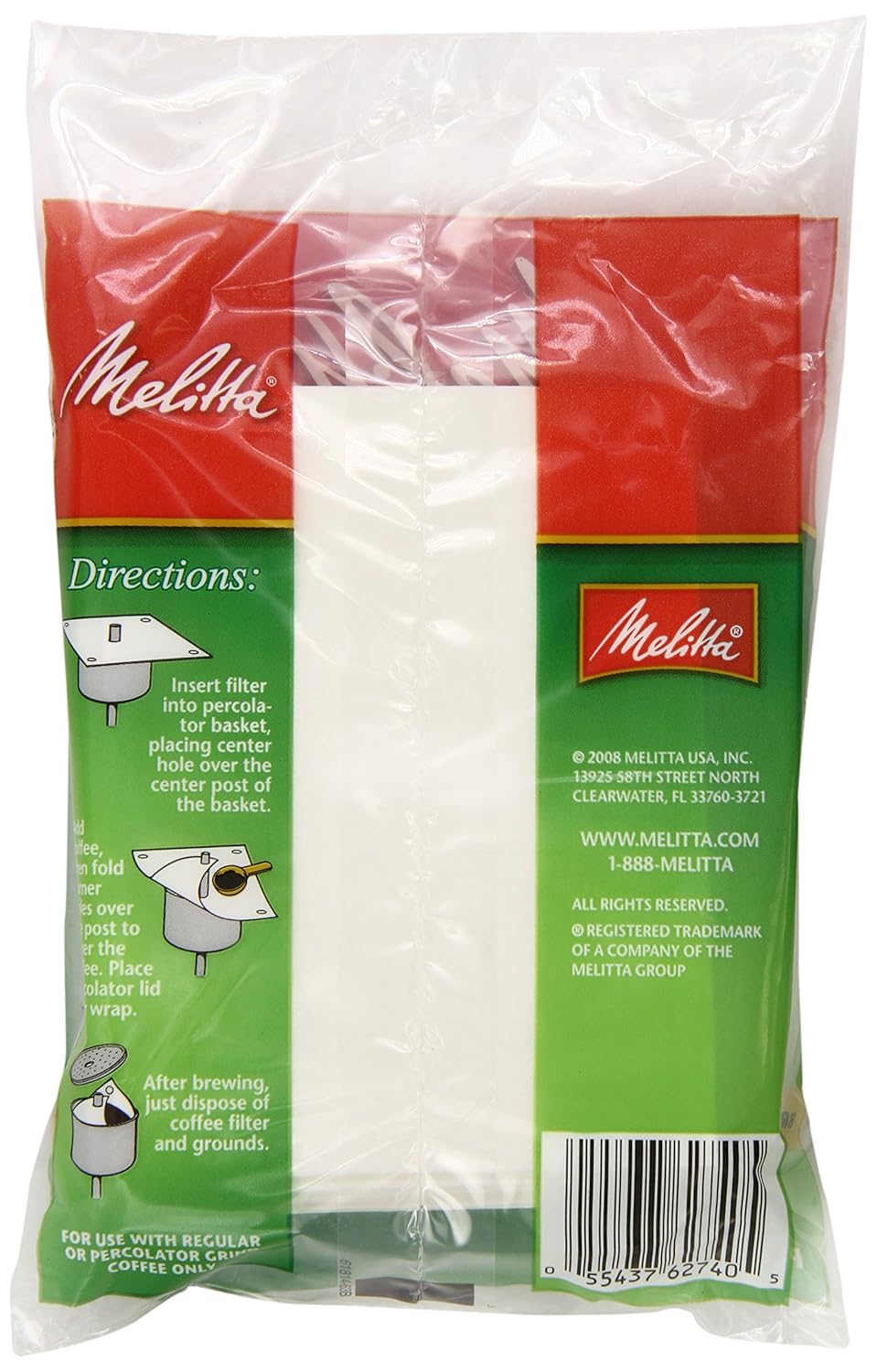 Melitta Coffee Filters for Percolators, White Wrap Around, 40Count