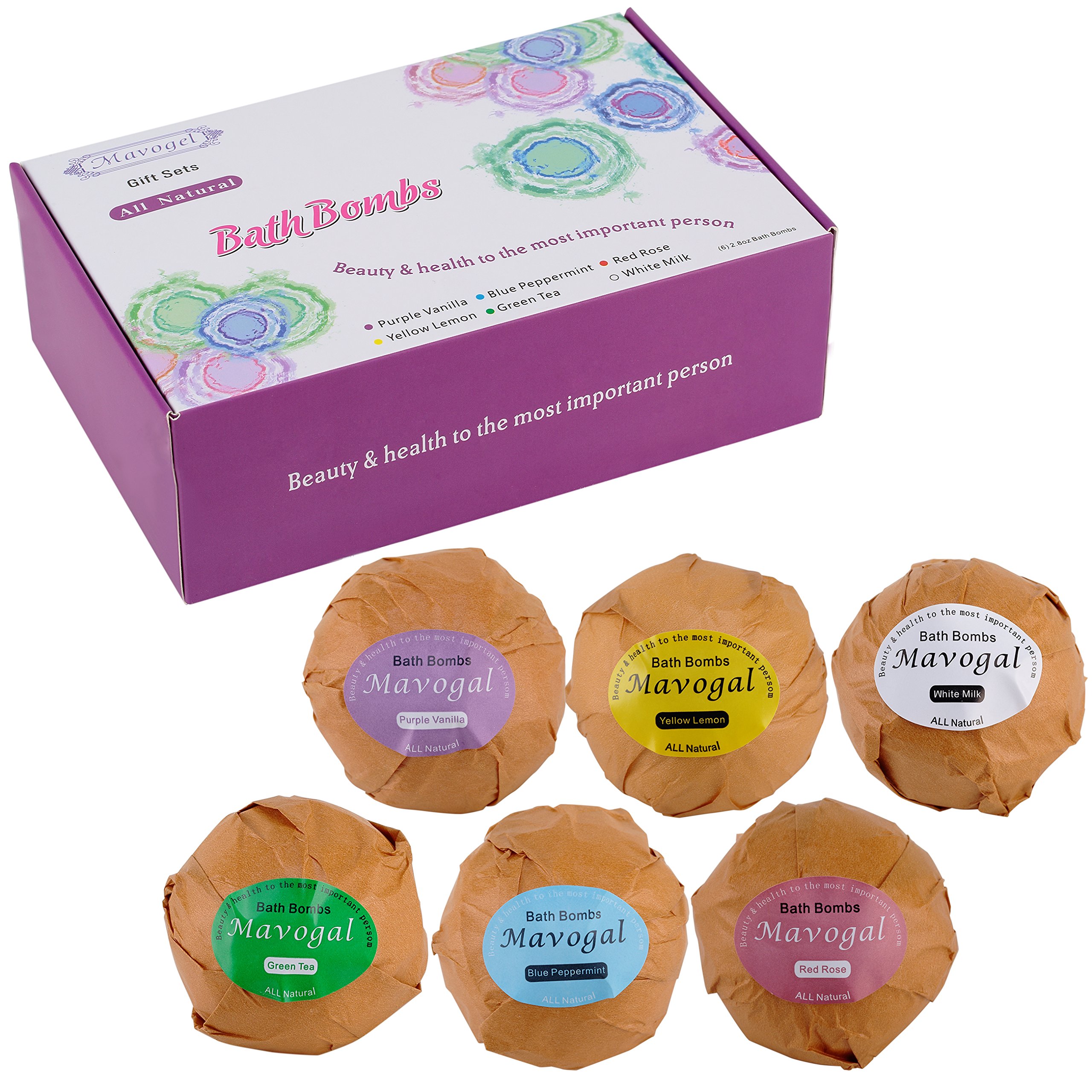 301913488331  premium bath bombs gift set by mavogel -6 pack 