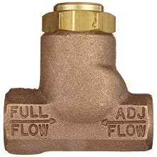 Parker 032500419 3250 Series Brass Inline Flow Control Valve, 1/2" NPTF, 250 psi, Standard Adjustment
