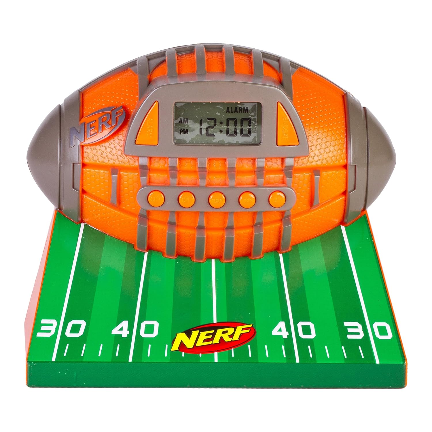 New!! Nerf Football Alarm Clock Radio 52356 Retail Packaging + Free