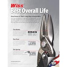 Wiss M2RS1 9-3/4-Inch Right Cut Blue Non-Slip Grip Special Series Aviation Snips