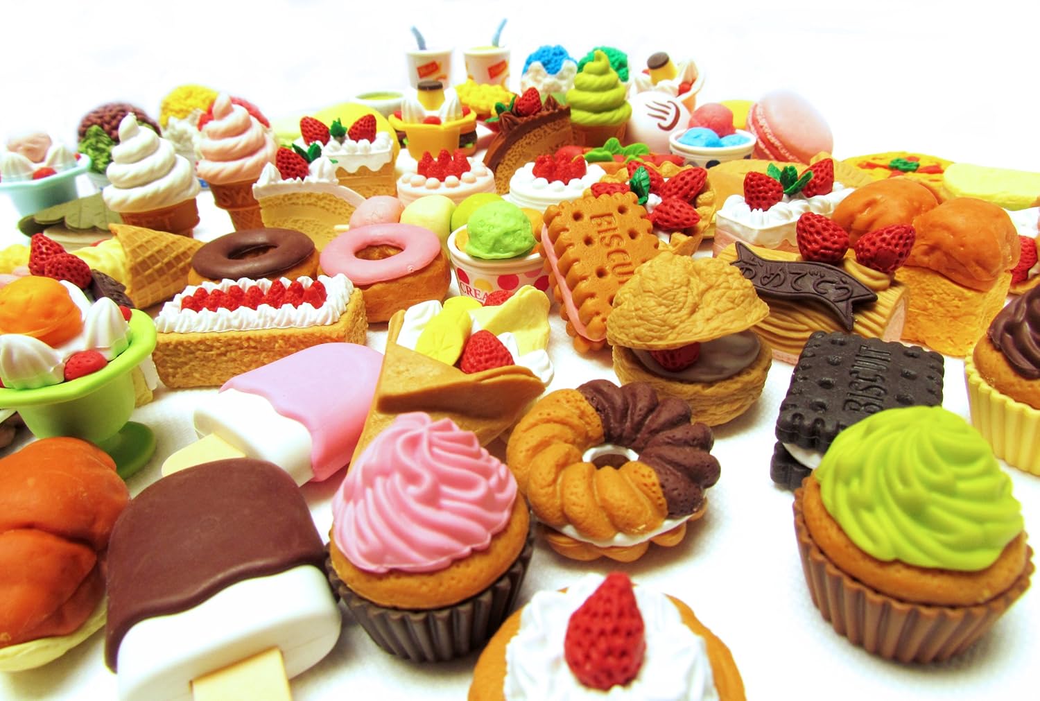 10 of Assorted FOOD CAKE DESERT Japanese Erasers IWAKO eBay