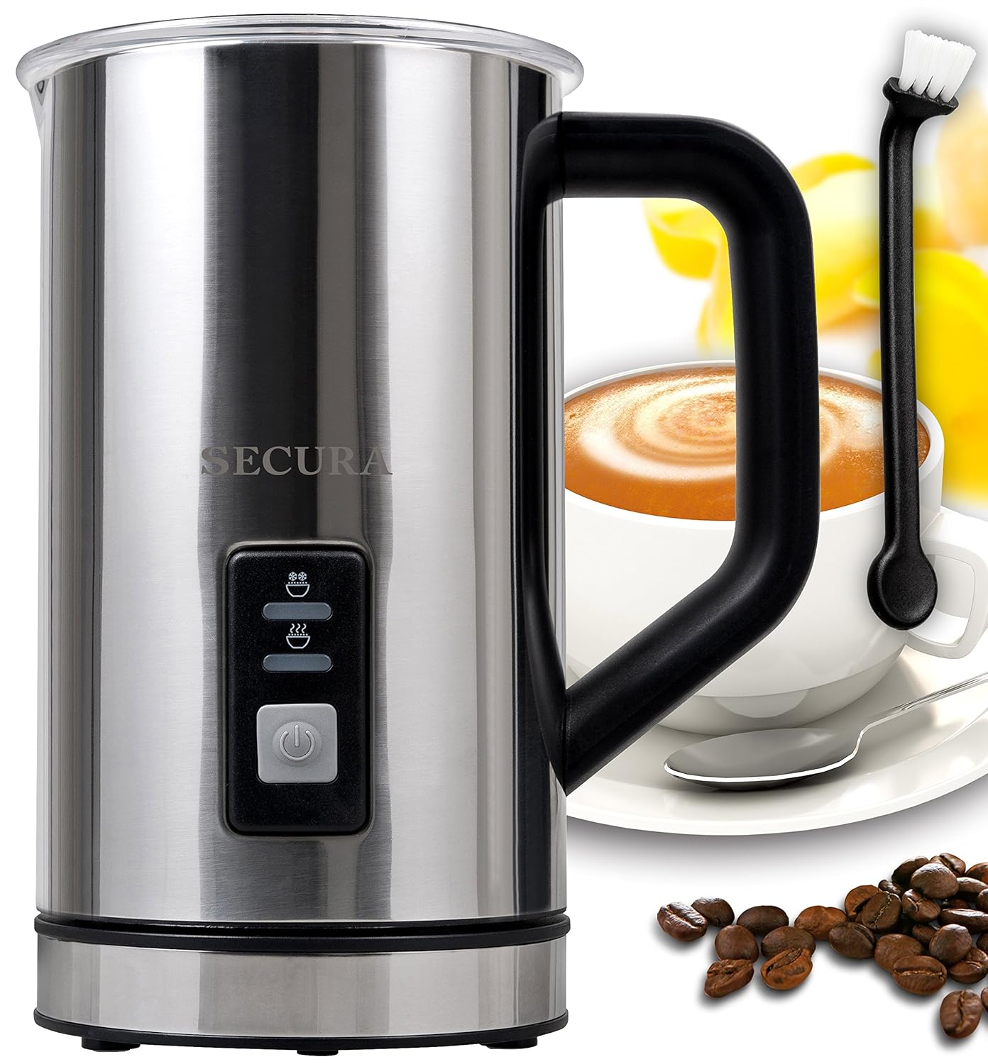 Secura Automatic Electric Milk Frother and Warmer 250ml FREE cleaning