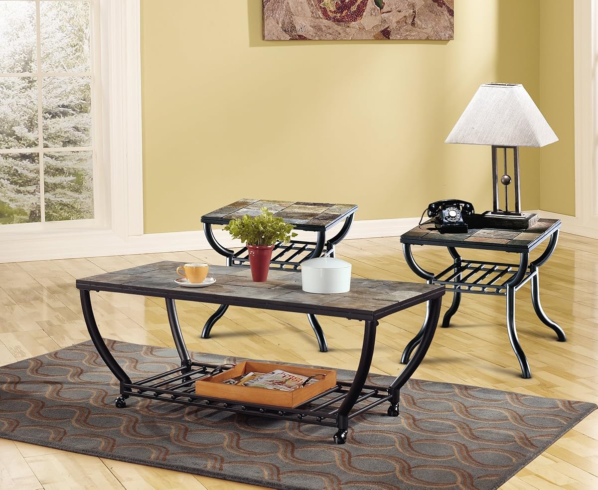 Best narrow end table for rv Ashley Furniture Signature Design - Antigo Coffee Table - Slate Top