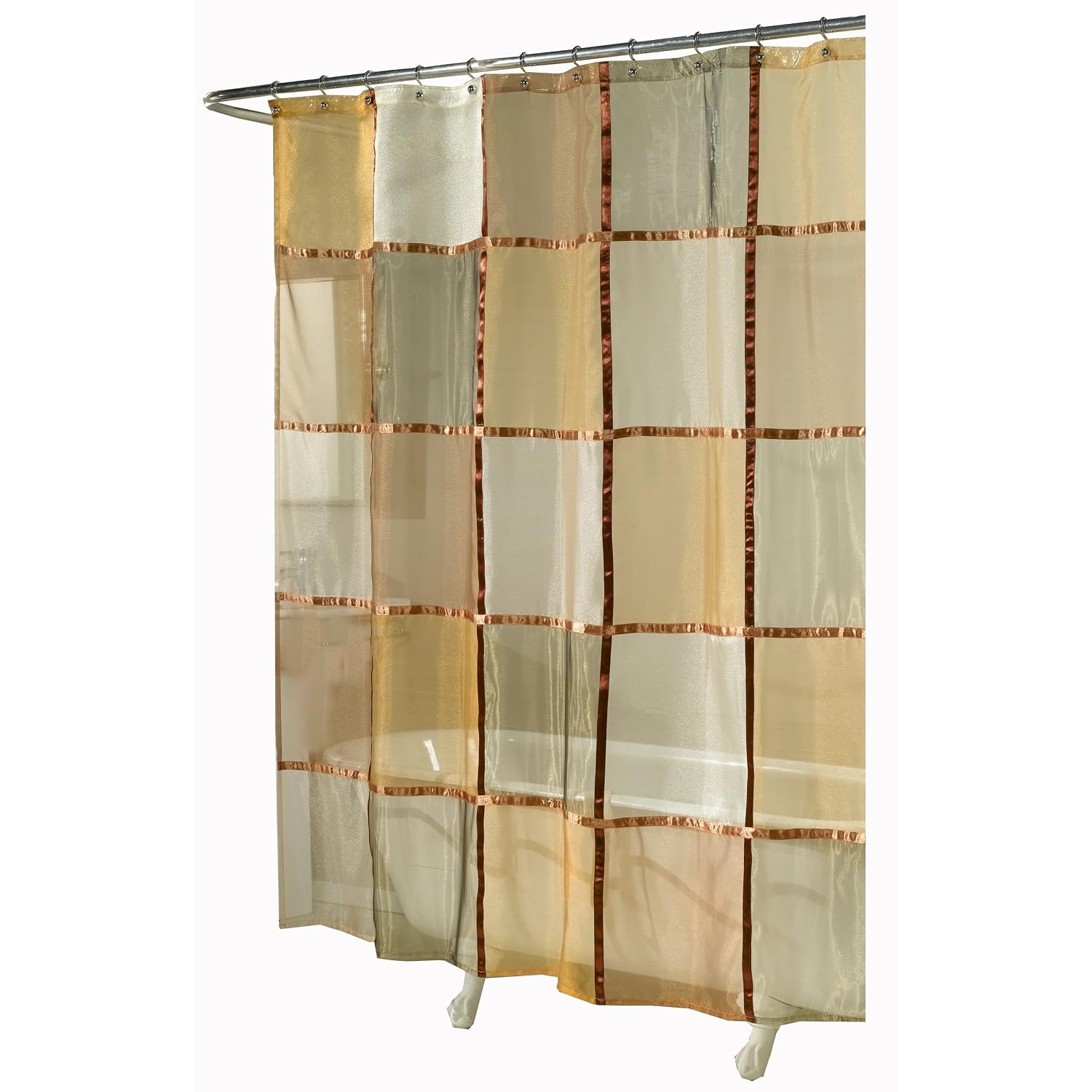 Ex-Cell Home Fashions Mosaic Fabric Shower Curtain, Terracotta Ex-Cell Home Fashions Mosaic Fabric Shower Curtain, Terracotta