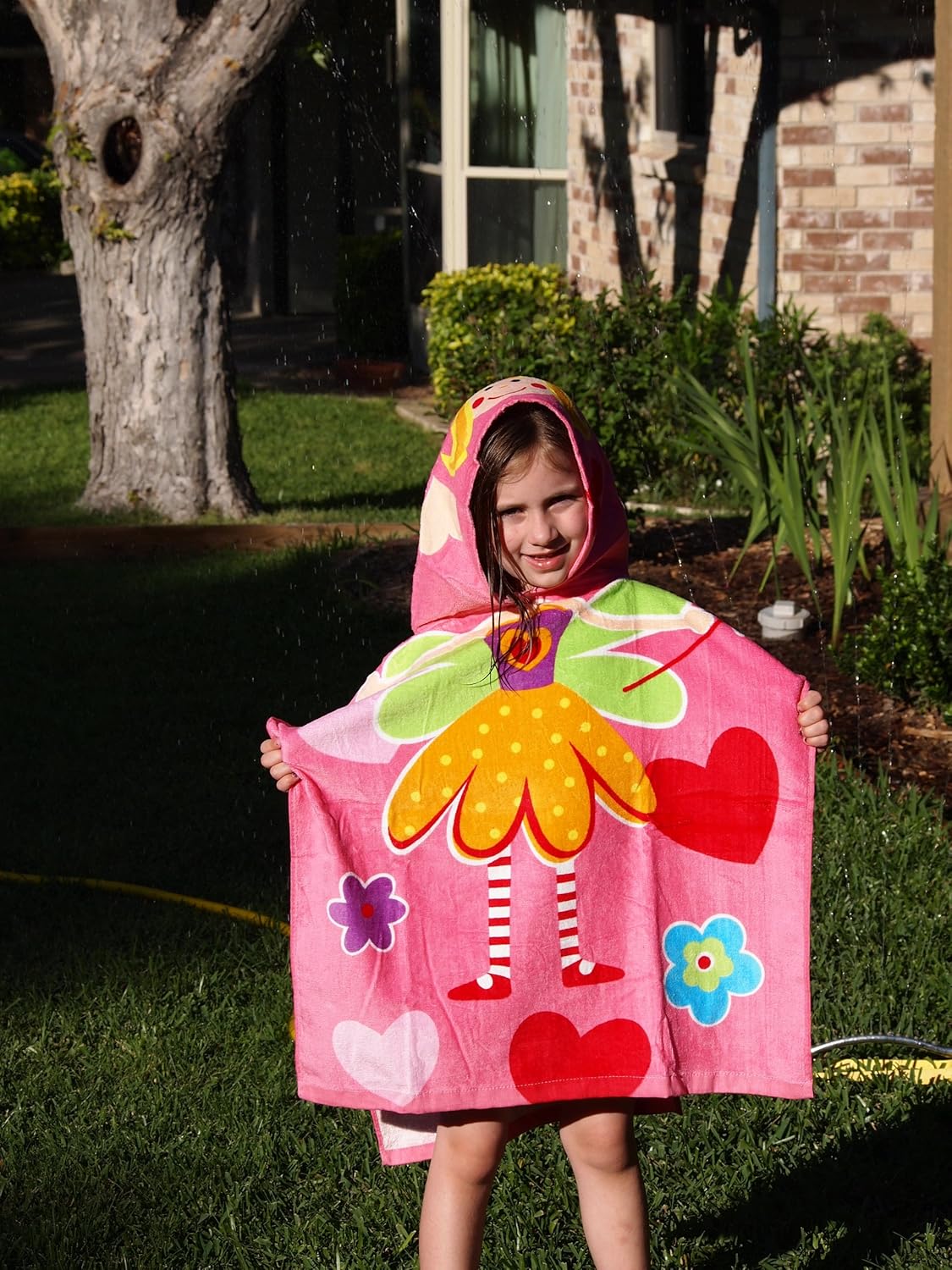 2 Item Bundle: Kreative Kids T6501 Fairy Hooded Poncho Towel + Activity Book