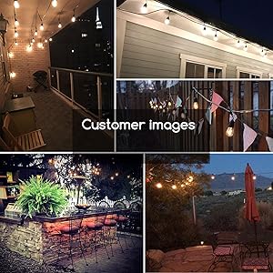 48 Foot Outdoor String Lights 11 Watt Dimmable S14 Incandescent