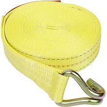 Mazzella 2 Inch X 27 Feet Wide Handle Rachet Tie-Down Assembly with Wire Hooks Both Ends