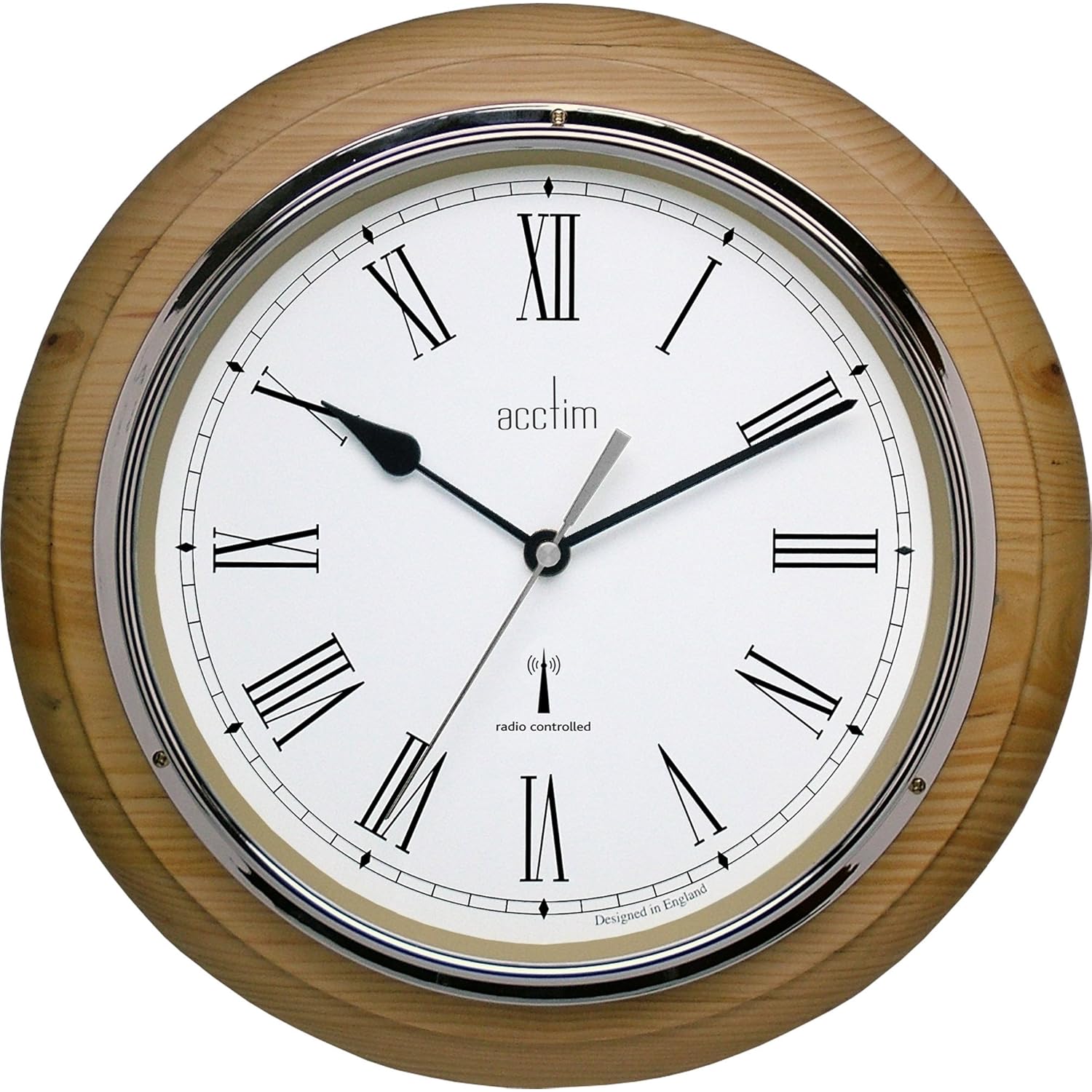 Durham Tradition Natural Birch Finish Radio Controlled Wall Clock 74431 Acctim eBay