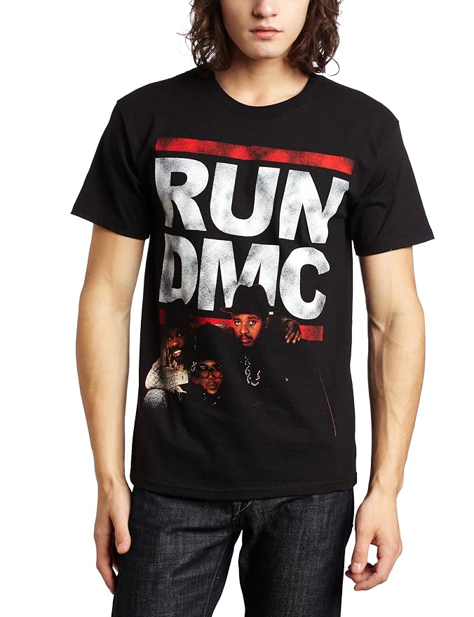 Amazon.com: FEA Men's Run Dmc Rock The House T-Shirt, Black, Small ...